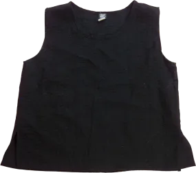 00's Textured Black Rayon Box Tank Top by Gump's