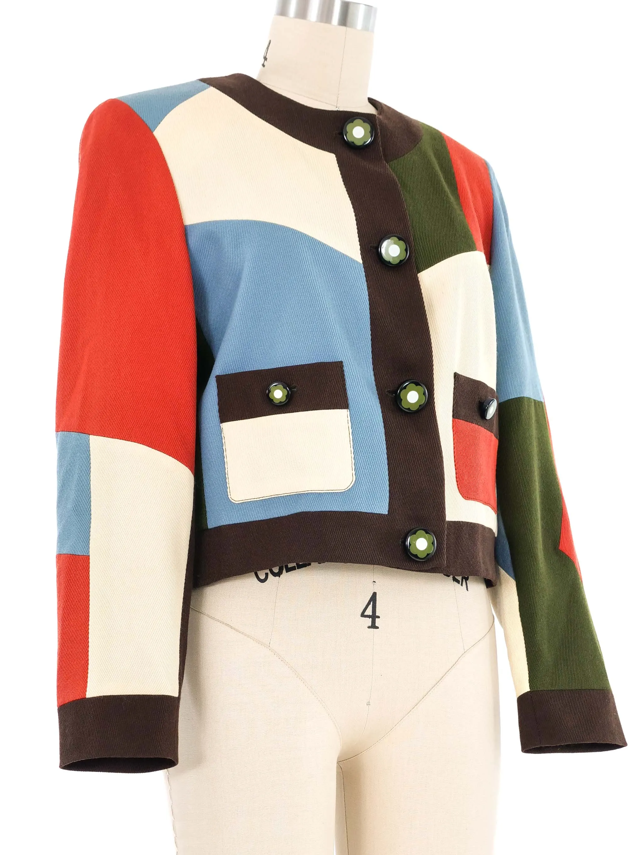 1990s Mod Colorblock Cropped Jacket