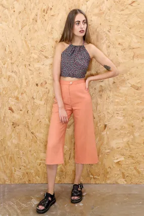 70s Coral Cropped Trousers