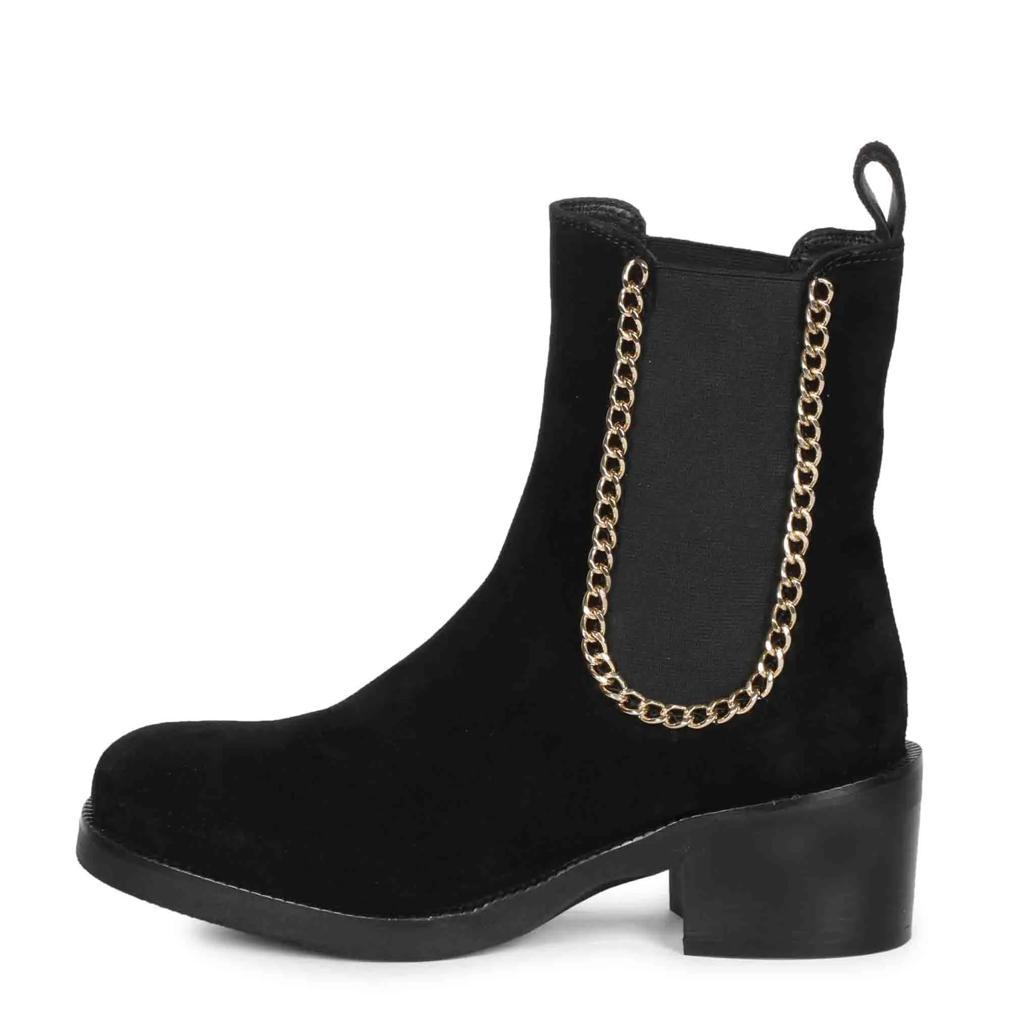 Alice Black Leather High Ankle Boots