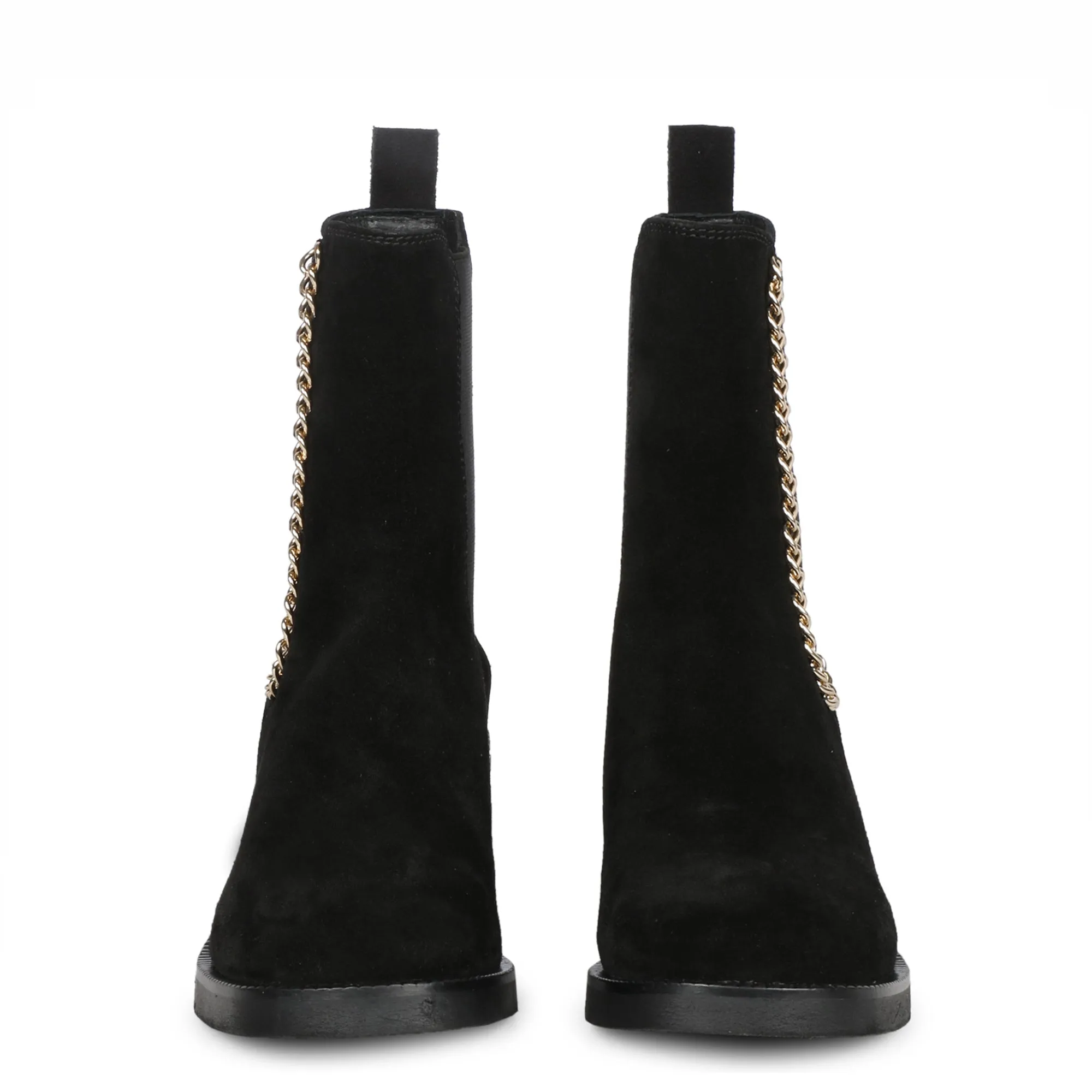 Alice Black Leather High Ankle Boots