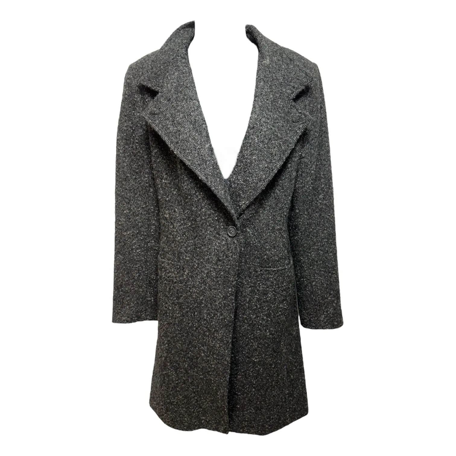 Alpaca Wool Blend Coat Trench Coat By Peruvian Connection In Grey, Size: 6