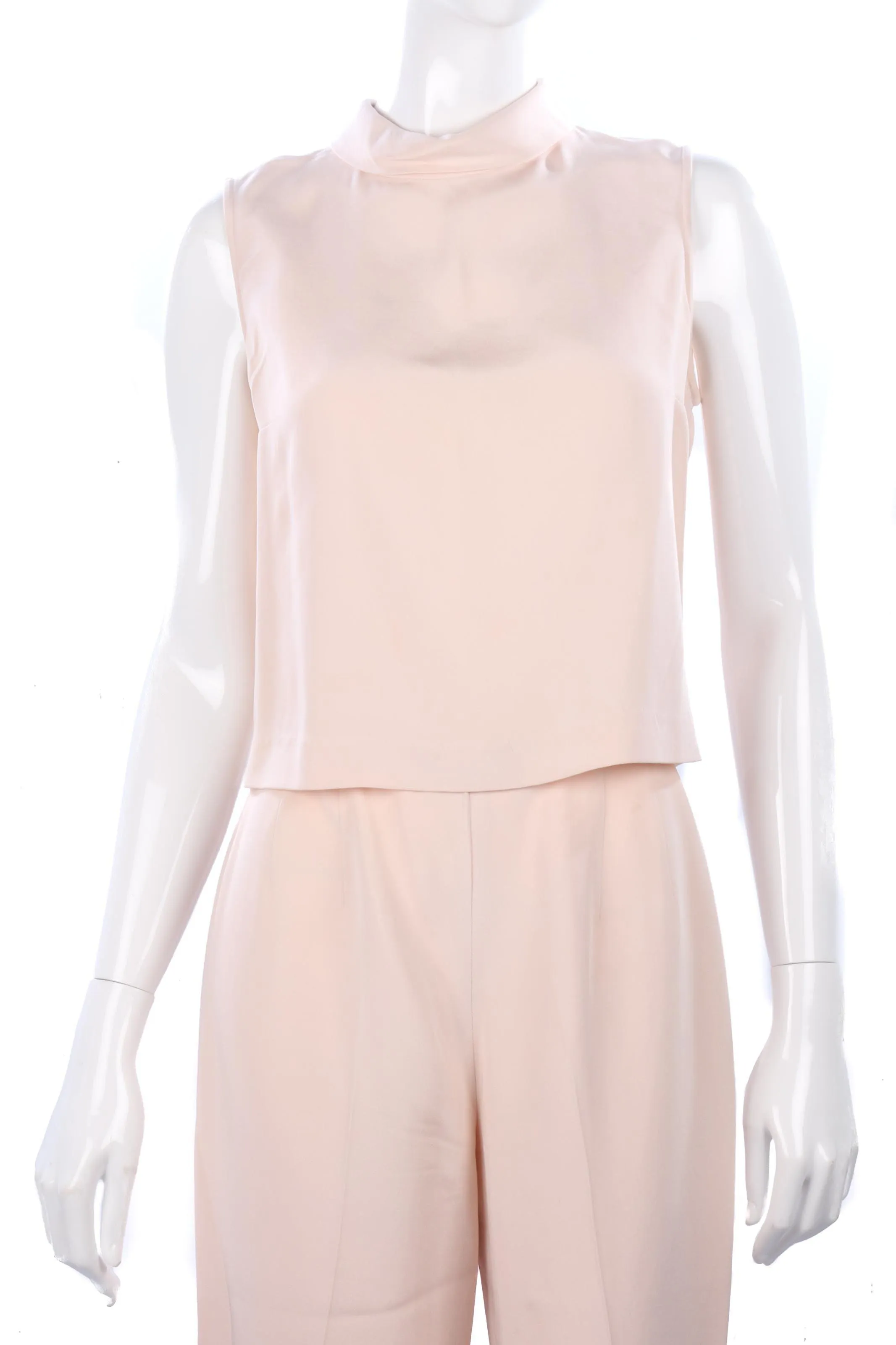 Anne Taylor 100% Silk Sleeveless Top and Trousers Light Pink Size 10P/6P