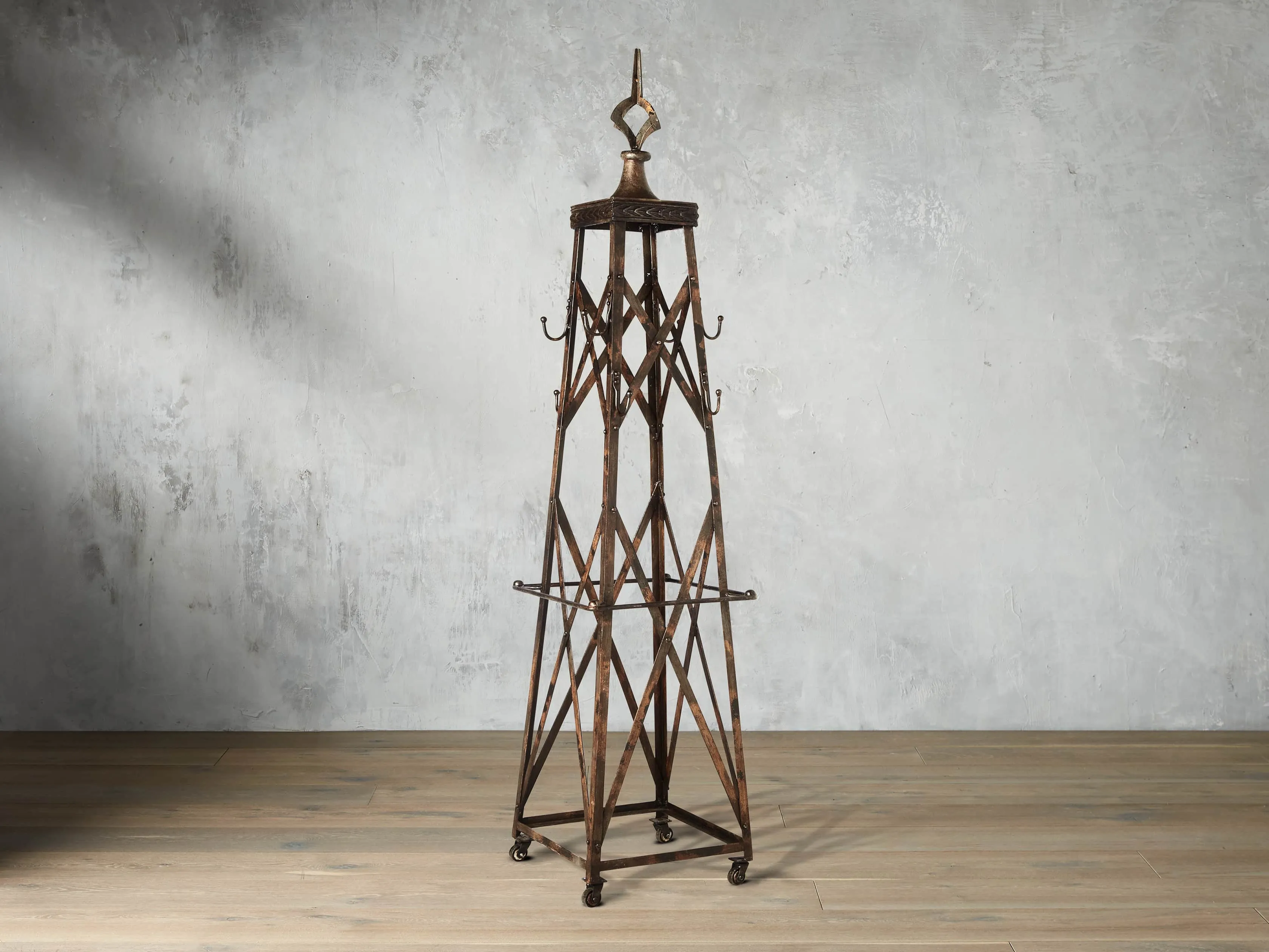 Antique Iron Tower Coat Rack