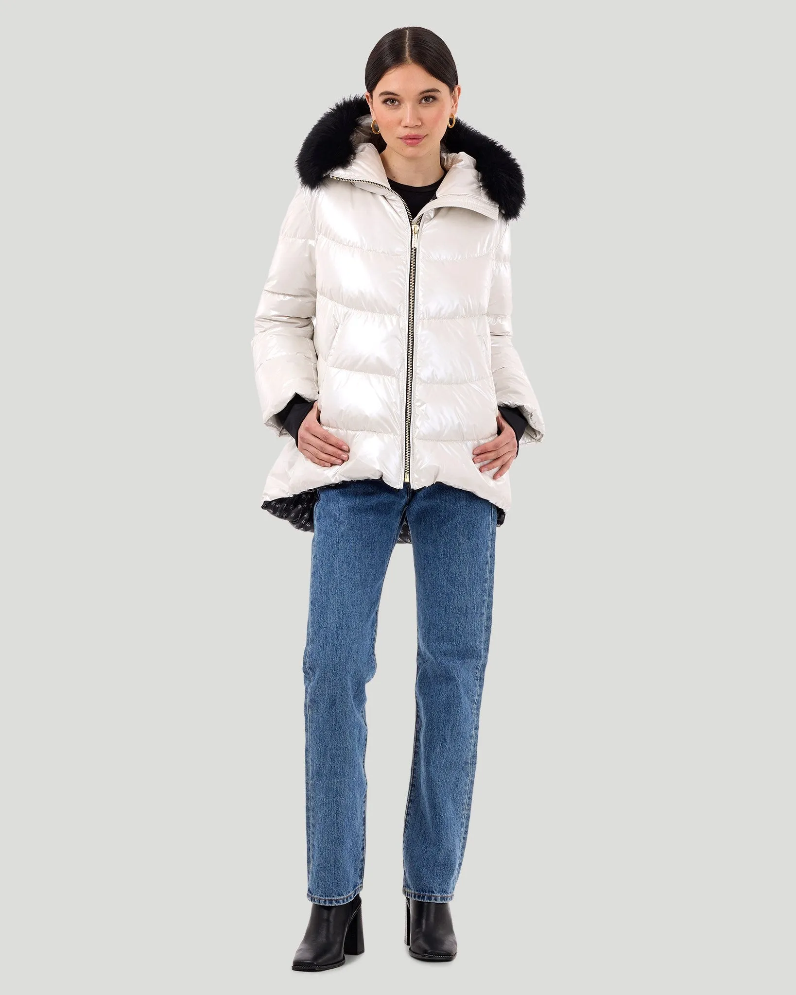 Après-Ski Jacket with Detachable Toscana Shearling Lamb Hood Trim