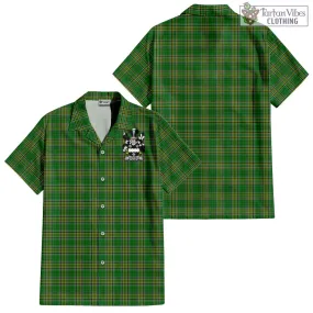 Ashfield Irish Clan Tartan Short Sleeve Button Up with Coat of Arms