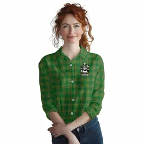 Ashfield Irish Clan Tartan Women's Casual Shirt with Coat of Arms