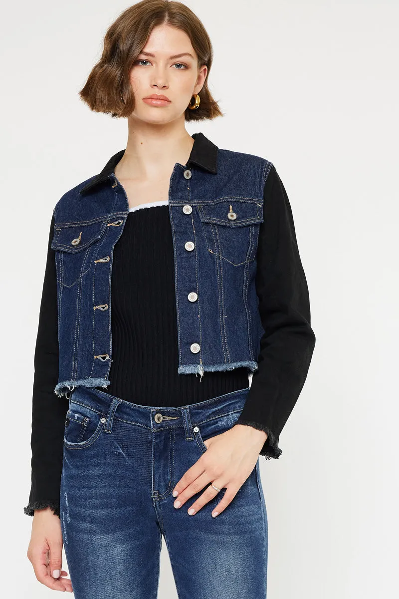 Asteria Cropped Two-Tone Jacket