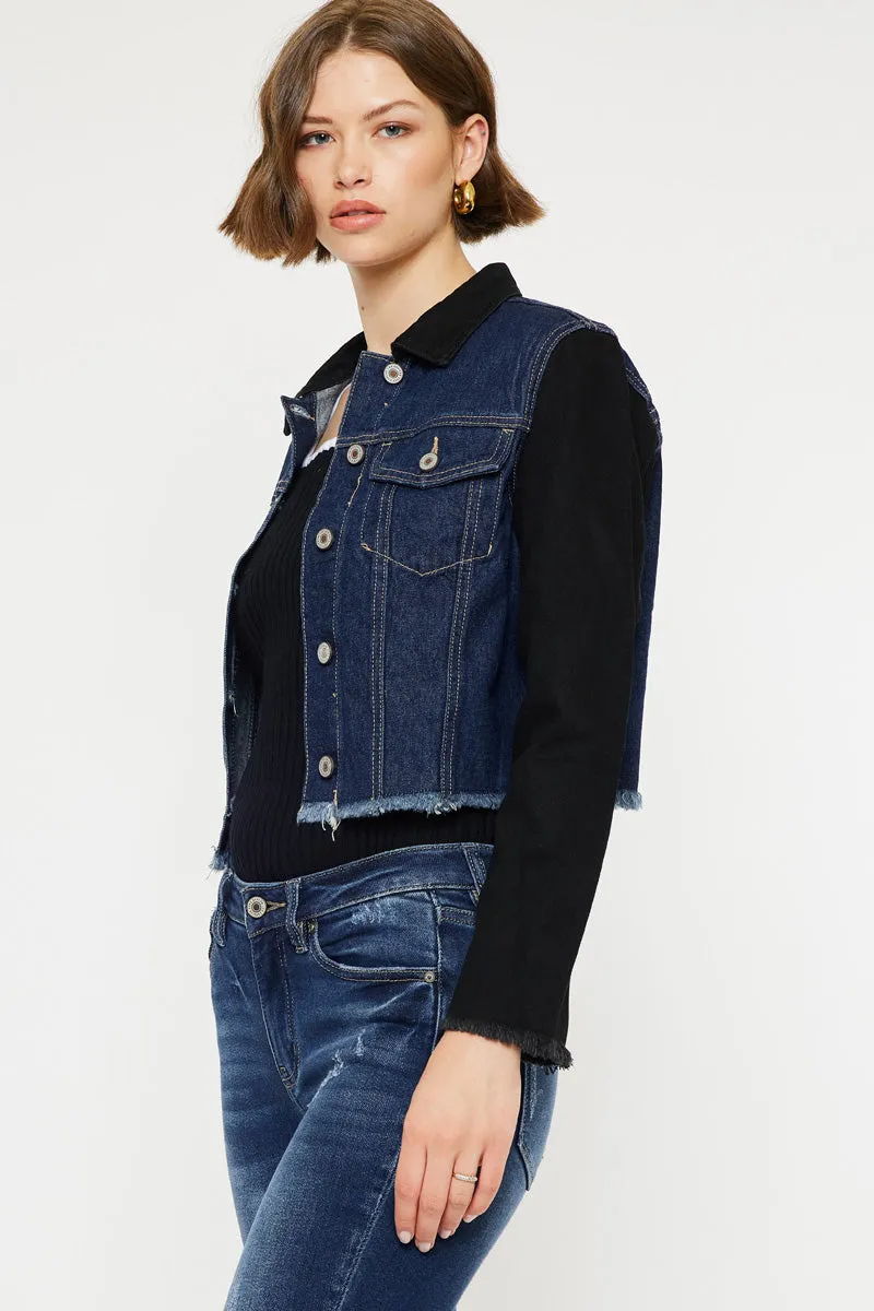 Asteria Cropped Two-Tone Jacket