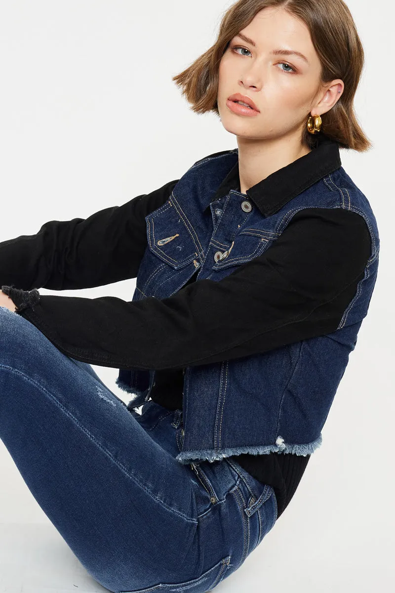 Asteria Cropped Two-Tone Jacket