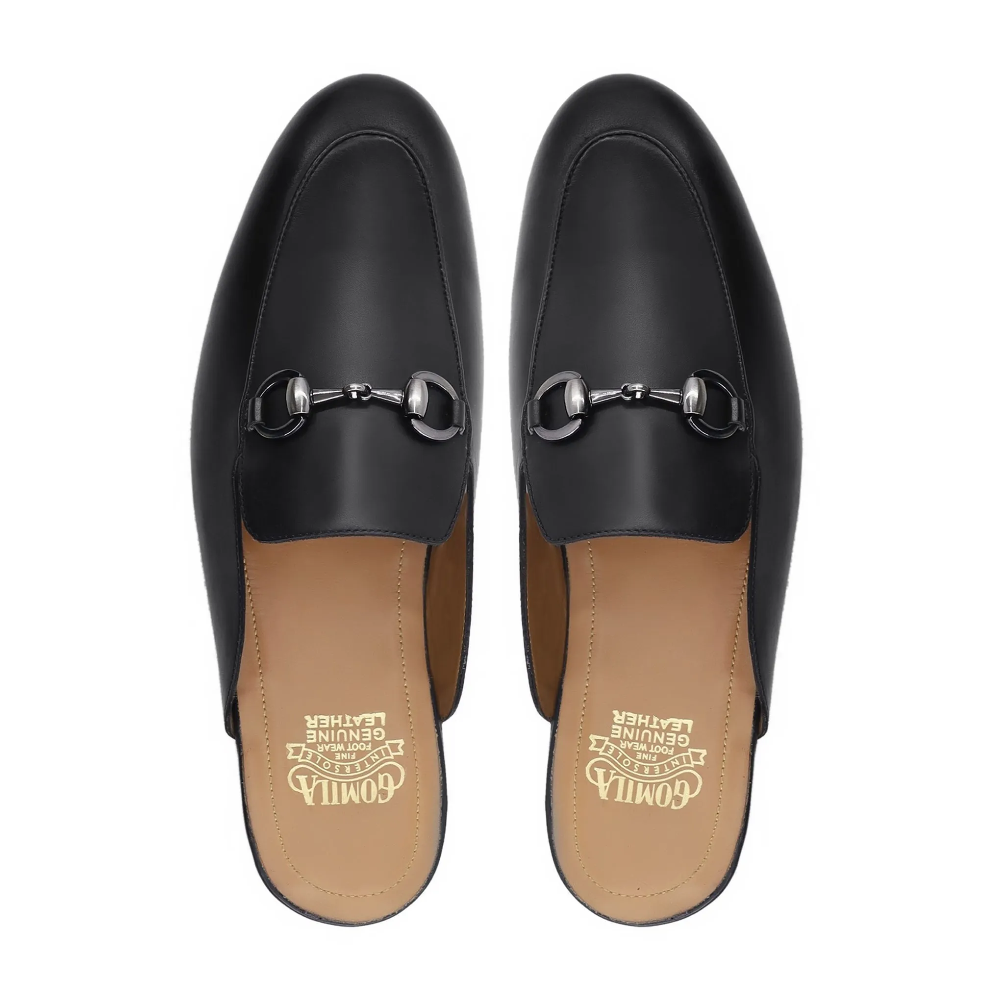 Audrey - Men's Black Calf Leather Slipper