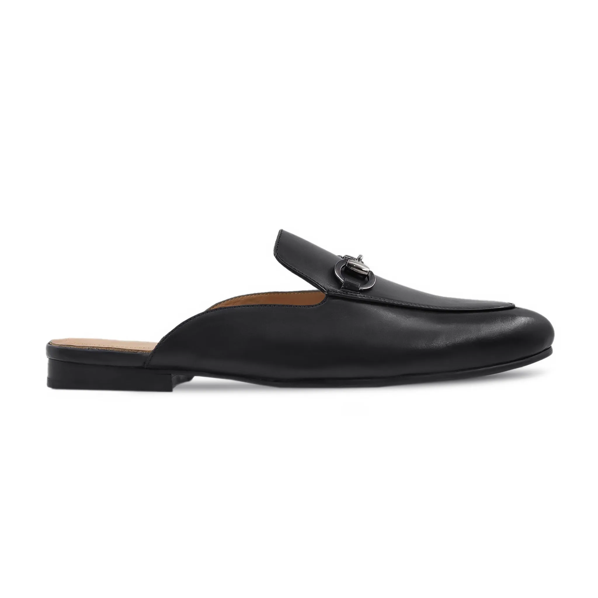 Audrey - Men's Black Calf Leather Slipper