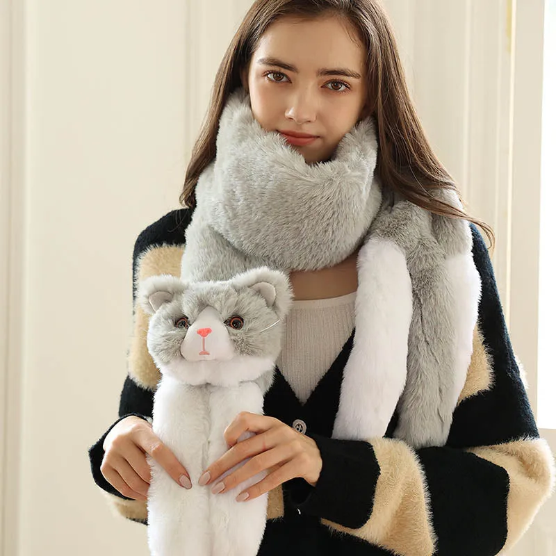 Autumn Winter Animal Plush Scarf