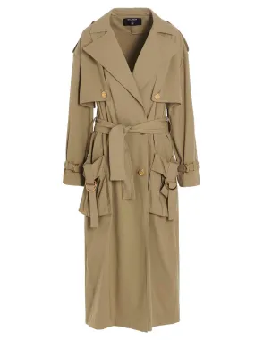 Balmain Belted Double-Breasted Trench Coat