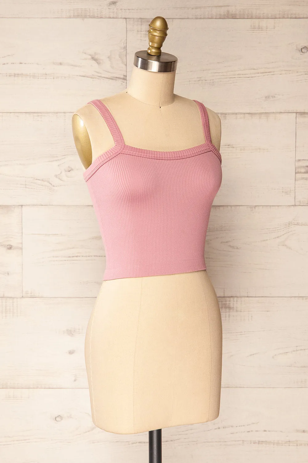 Bedarieu Mauve | Cropped Ribbed Cami