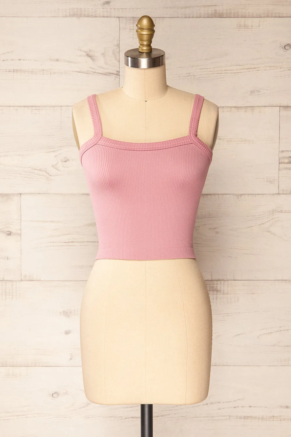 Bedarieu Mauve | Cropped Ribbed Cami