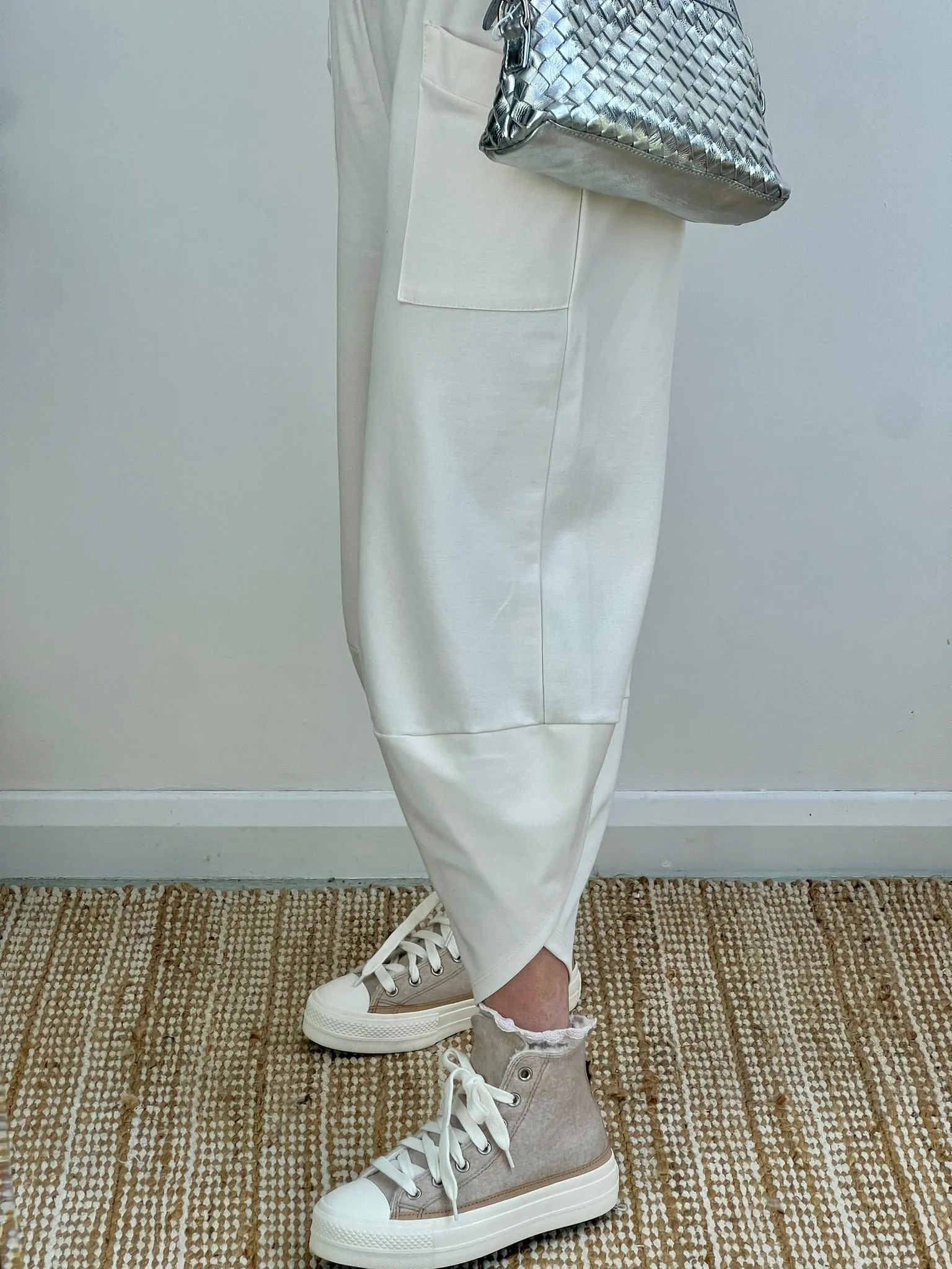 Beige Carrot Shape Trousers by MARTA DU CHATEAU