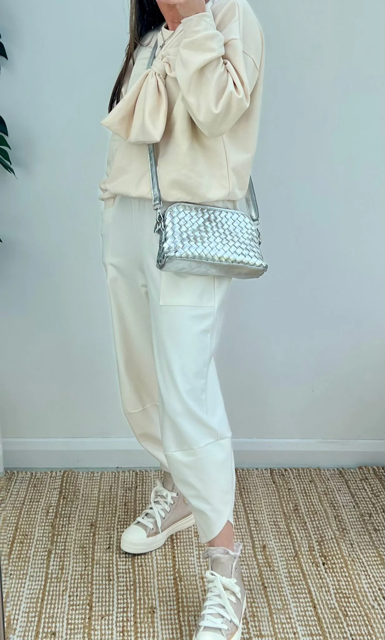 Beige Carrot Shape Trousers by MARTA DU CHATEAU