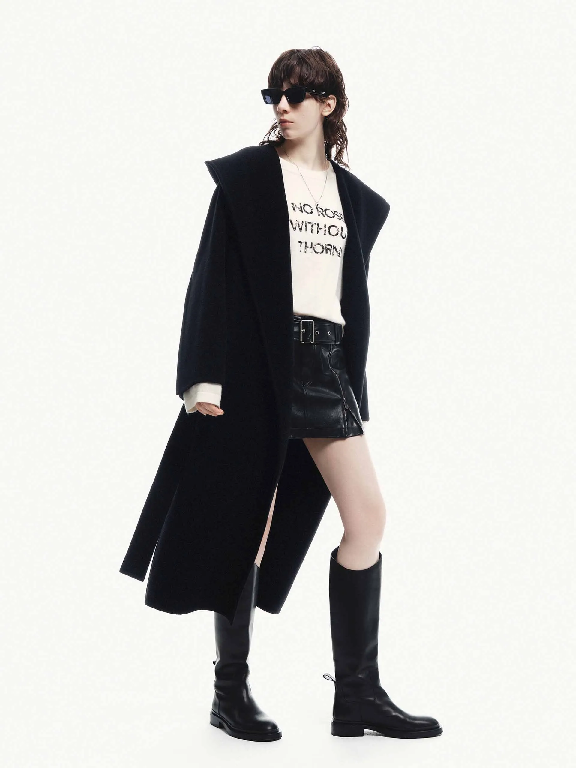 Belted Wool Long Coat