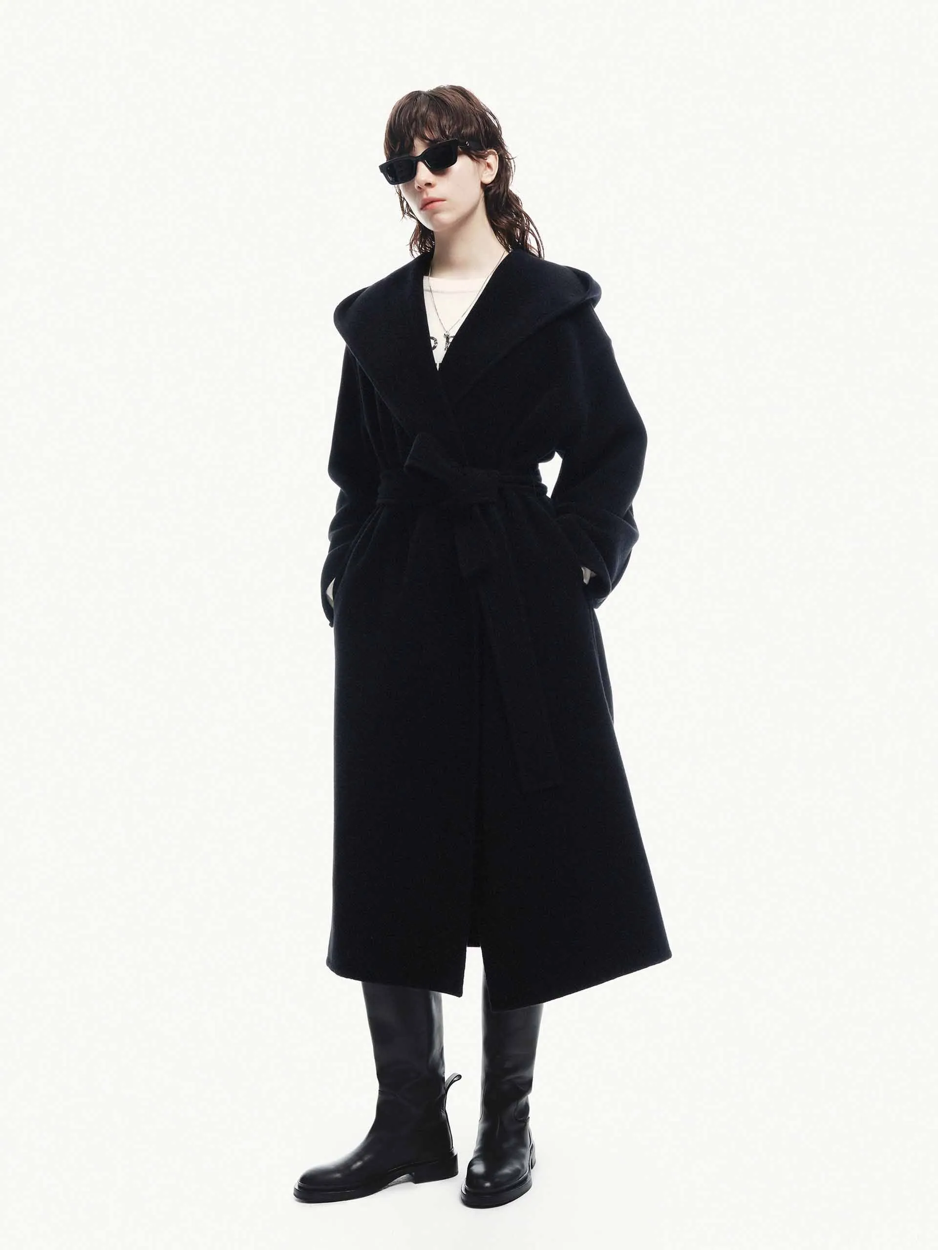 Belted Wool Long Coat