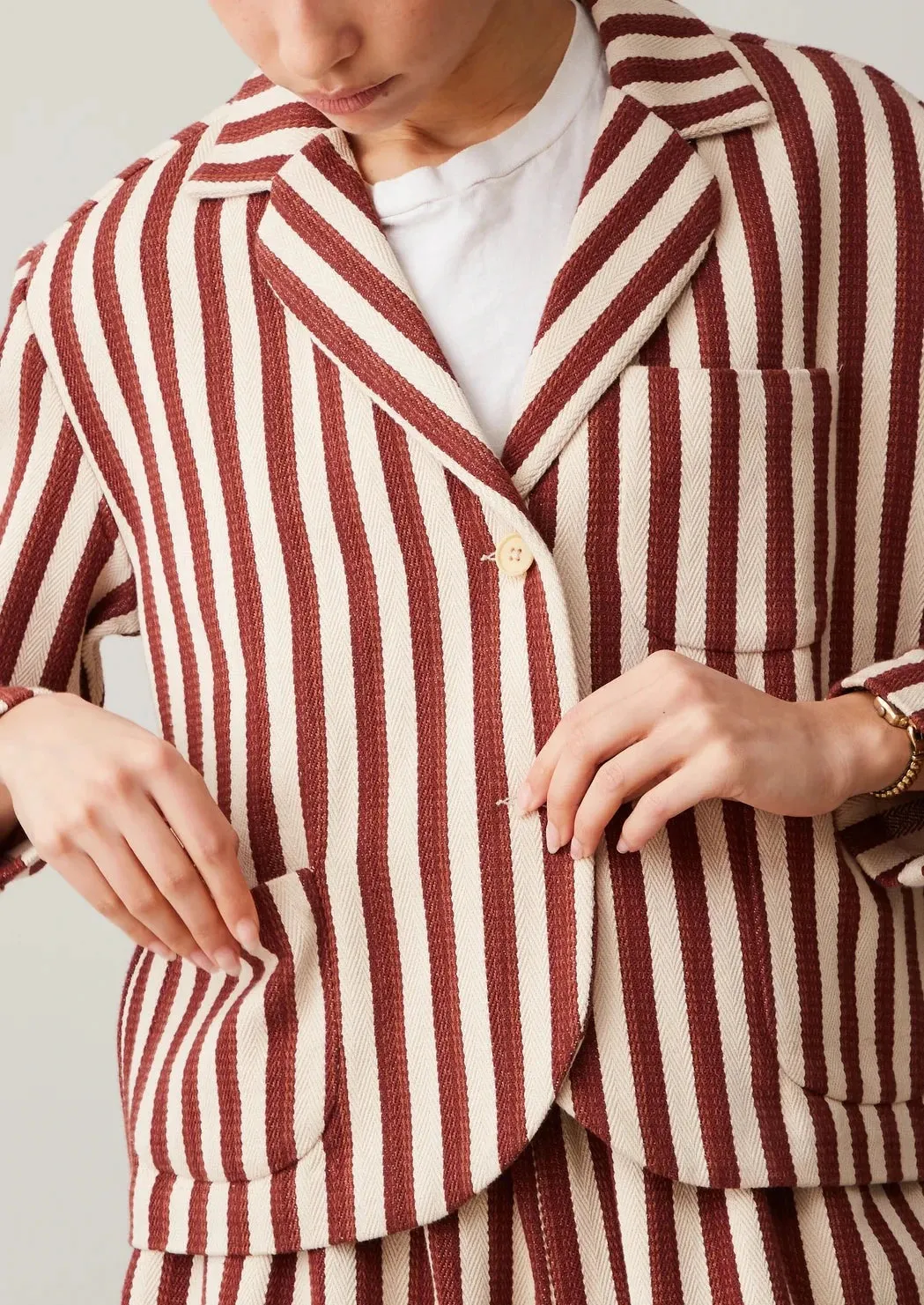 Bernay Jacket, Auburn Stripe