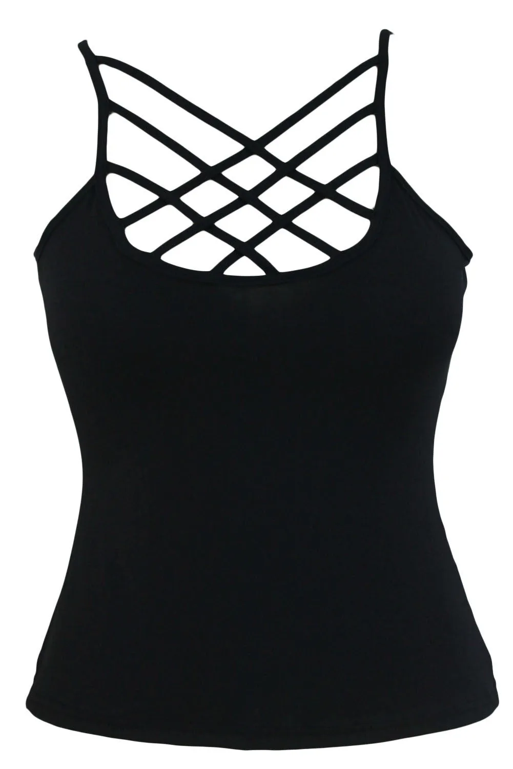 Black Crisscross Front Cami