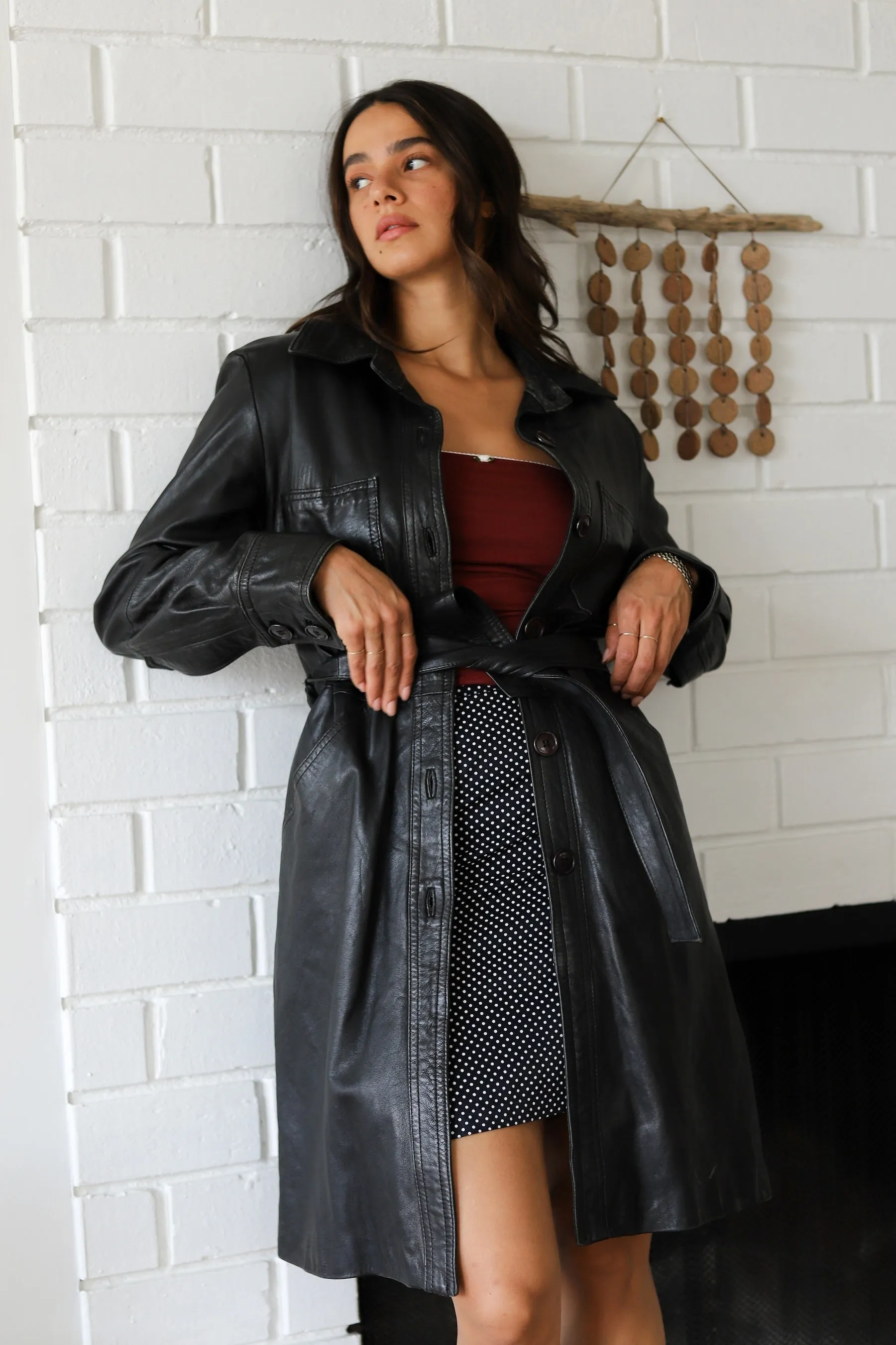 Black Leather Trench