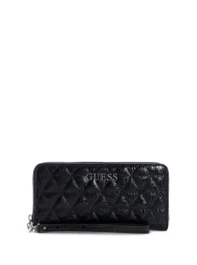 Black Quilted Wessex Large Wallet