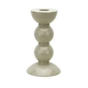 Bobbin Candlestick 14cm | Cappuccino