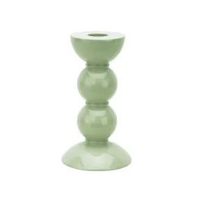 Bobbin Candlestick 14cm | Sage