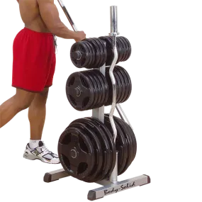 Body Solid GOWT Olympic Plate Tree & Bar Holder