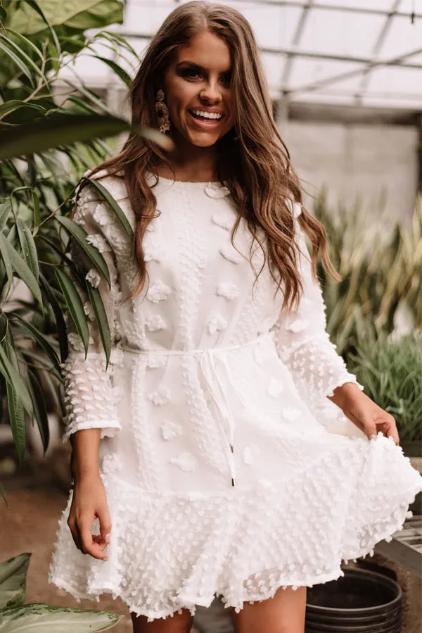 Bound For Broadway Shift Dress In White