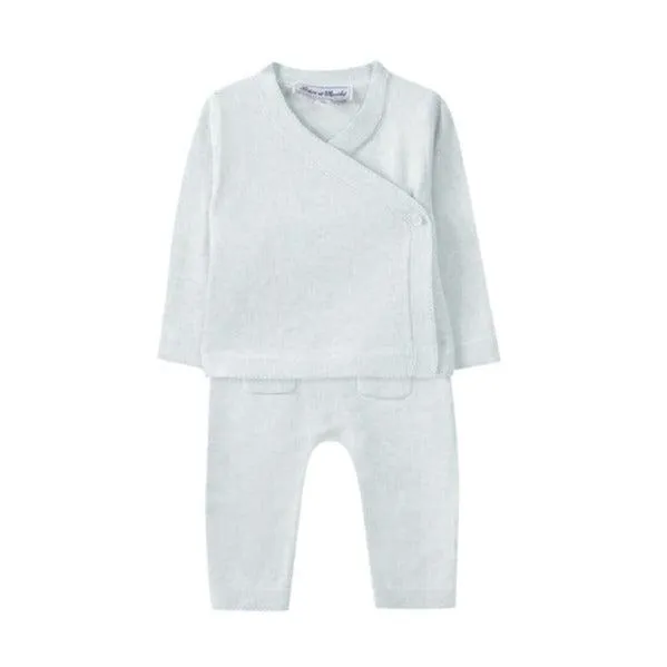 Boys Sky Blue Cotton Knit Two Piece