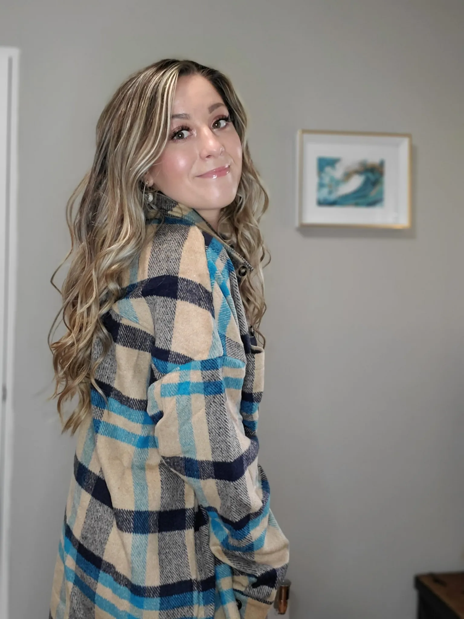 Breezy Day Oversized Yarn Dyed Brushed Boyfriend Plaid Shirt Jacket