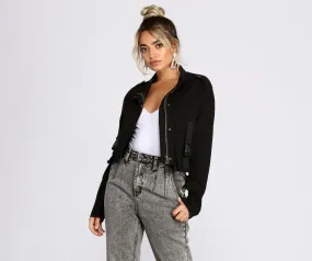 Buckle Up Cropped Jacket