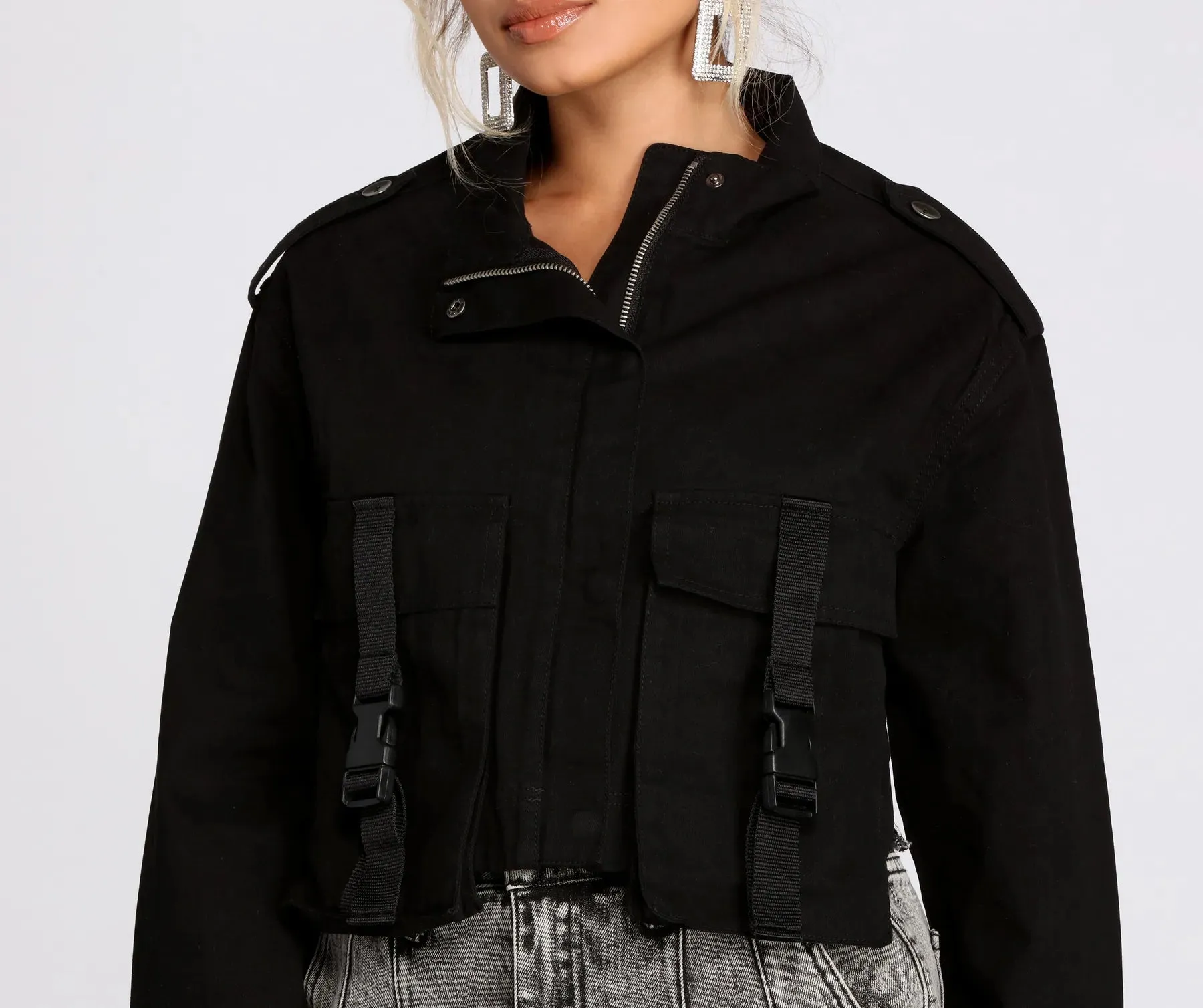 Buckle Up Cropped Jacket