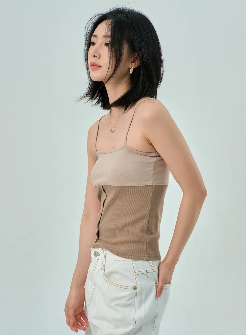 Button Thin Strap Top OY315