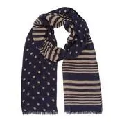 Cafe Creme Spot and Stripe Scarf