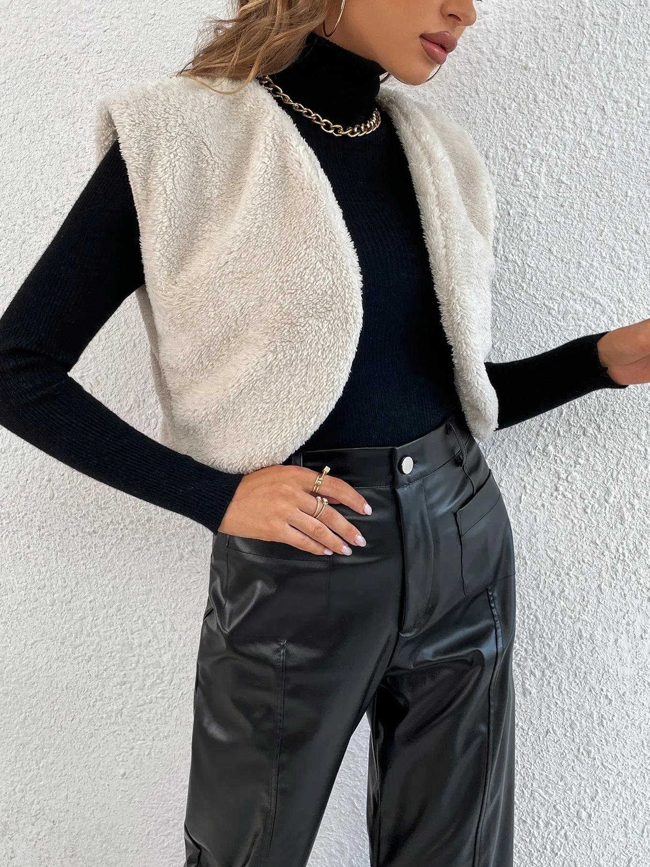 Casual Plain Sleeveless Crop Women Jacket