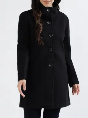 Centre Stage Women Solid High Neck Full Sleeves Overcoat