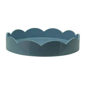 Chambray Round Scalloped Tray