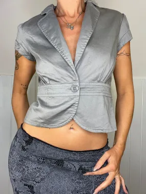 classy lady cropped habit tee jacket