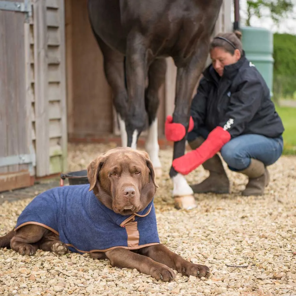 Country Dog Drying Coat in French Navy by Ruff and Tumble