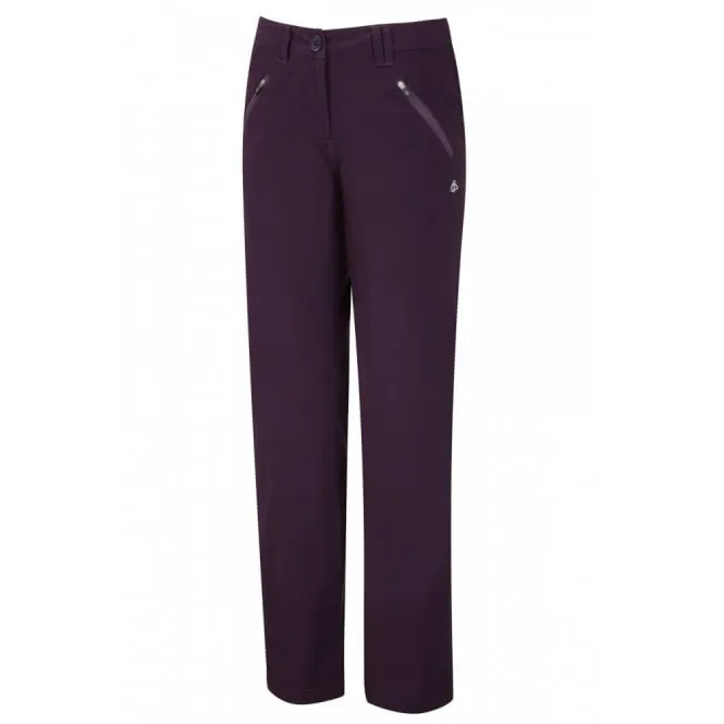 Craghoppers Ladies Kiwi Pro Stretch Trousers Dark Purple