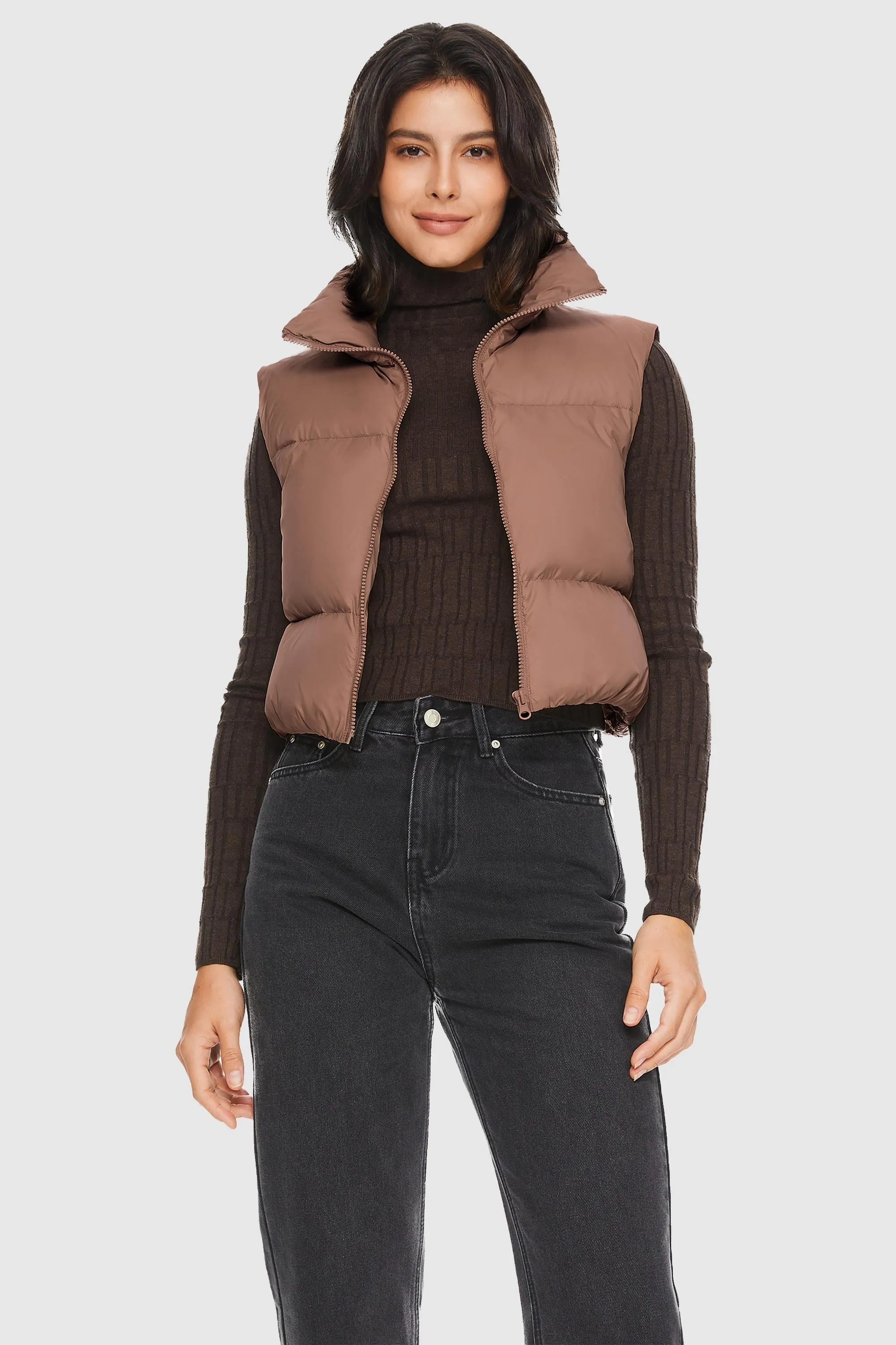 Cropped Puffer Down Vest