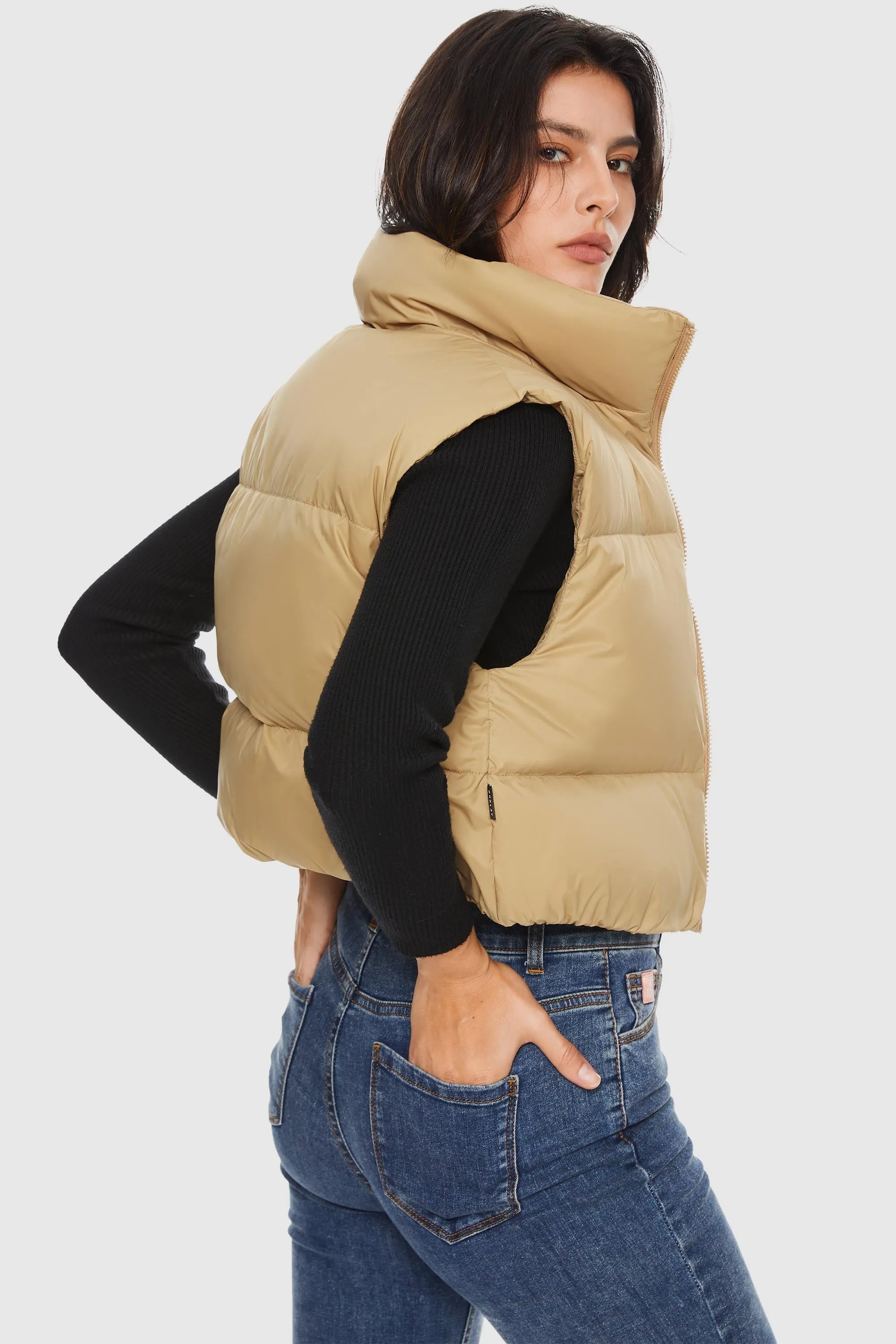 Cropped Puffer Down Vest