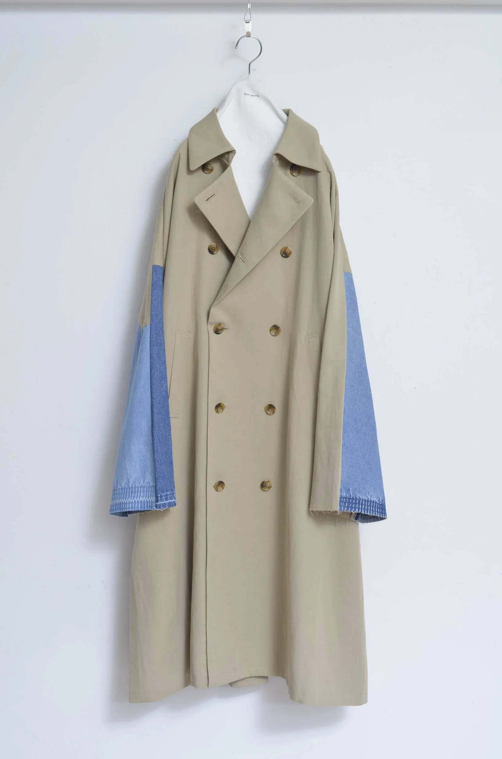 DENIM SLEEVE TRENCH COAT/BEG/02