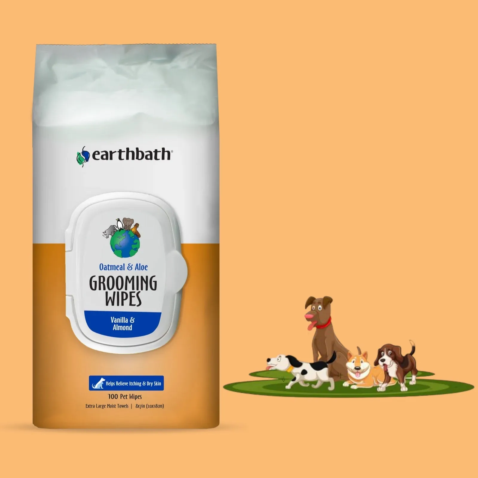 Dog Grooming Wipes - Oatmeal & Aloe - Vanilla & Almond