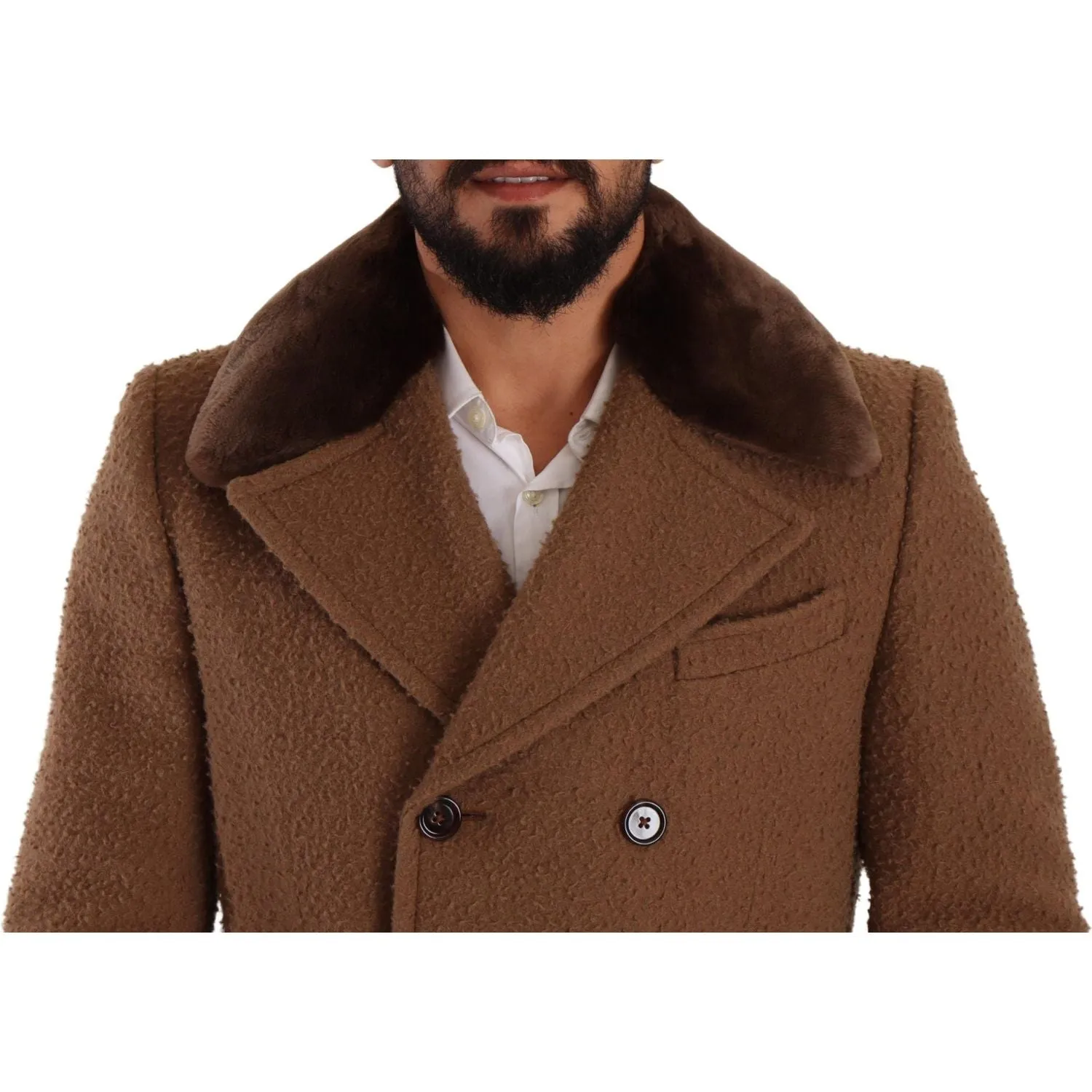 Dolce & Gabbana Elegant Double Breasted Wool Overcoat