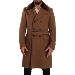 Dolce & Gabbana Elegant Double Breasted Wool Overcoat